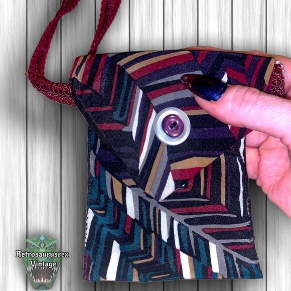 𝅺VINTAGE Mens Retro Tie Crossbody Bag, Upcycled Repurposed Shoulder Purse - Picture 10 of 10